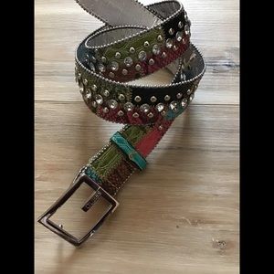 Guess Multicolored Studded  Faux Leather Belt M